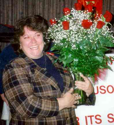 Theresa Dagenhart of Long’s Corporation received a dozen red roses